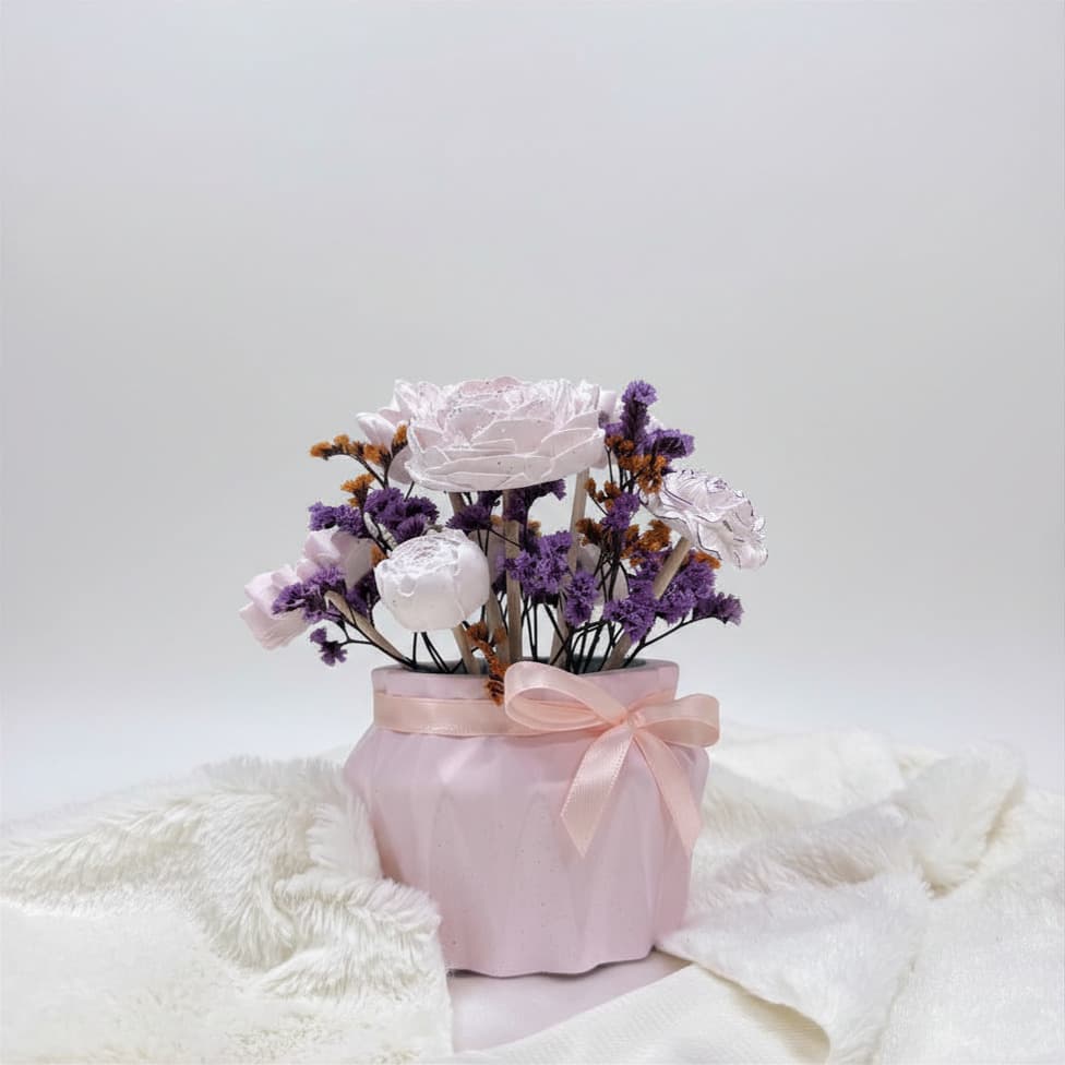 Vaso "Lavanda" em gesso Rosa