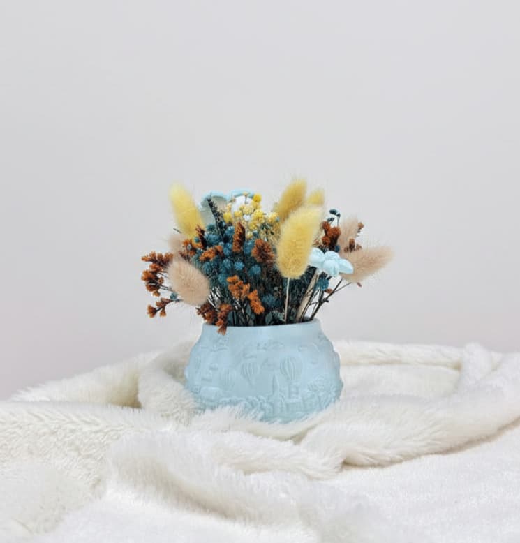 Vaso "Azul Celeste" com Flores Secas — vista 2