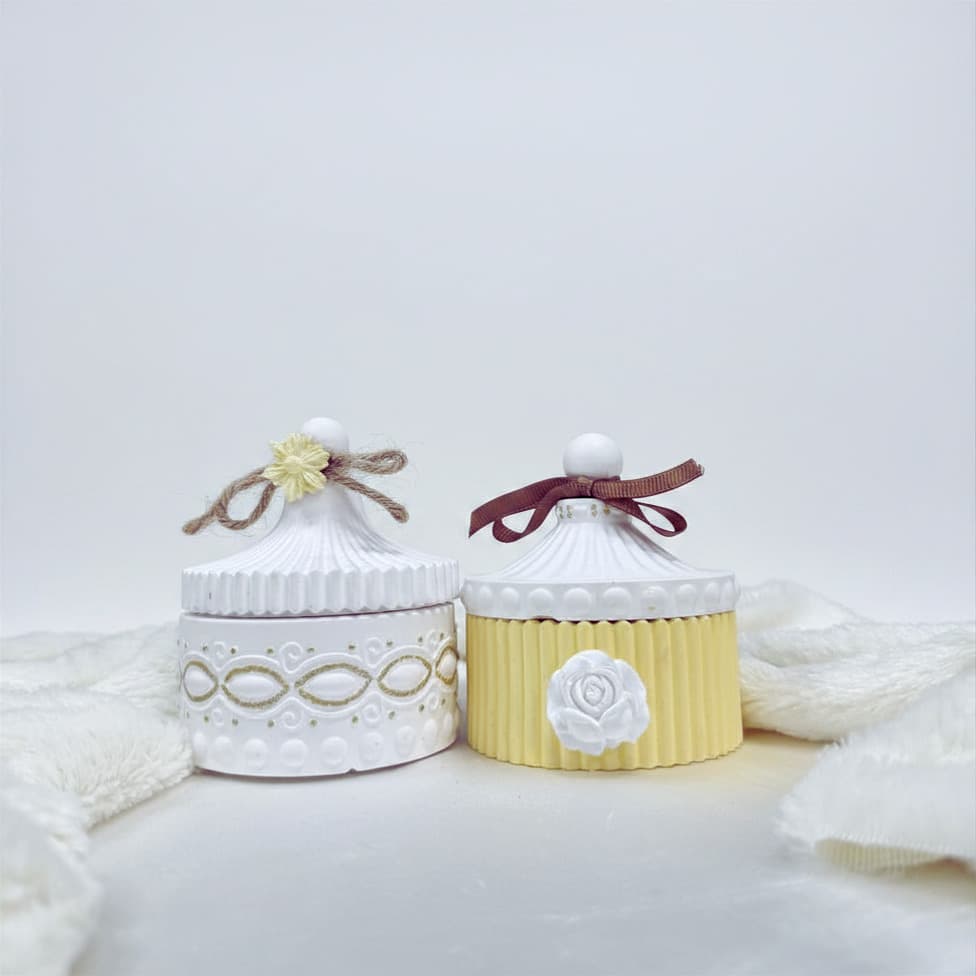Set Caixinhas Decorativas "Rendas & Rosas"