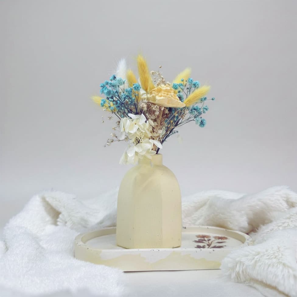 Vaso Arco "Jardim de Areia" com Flores Secas