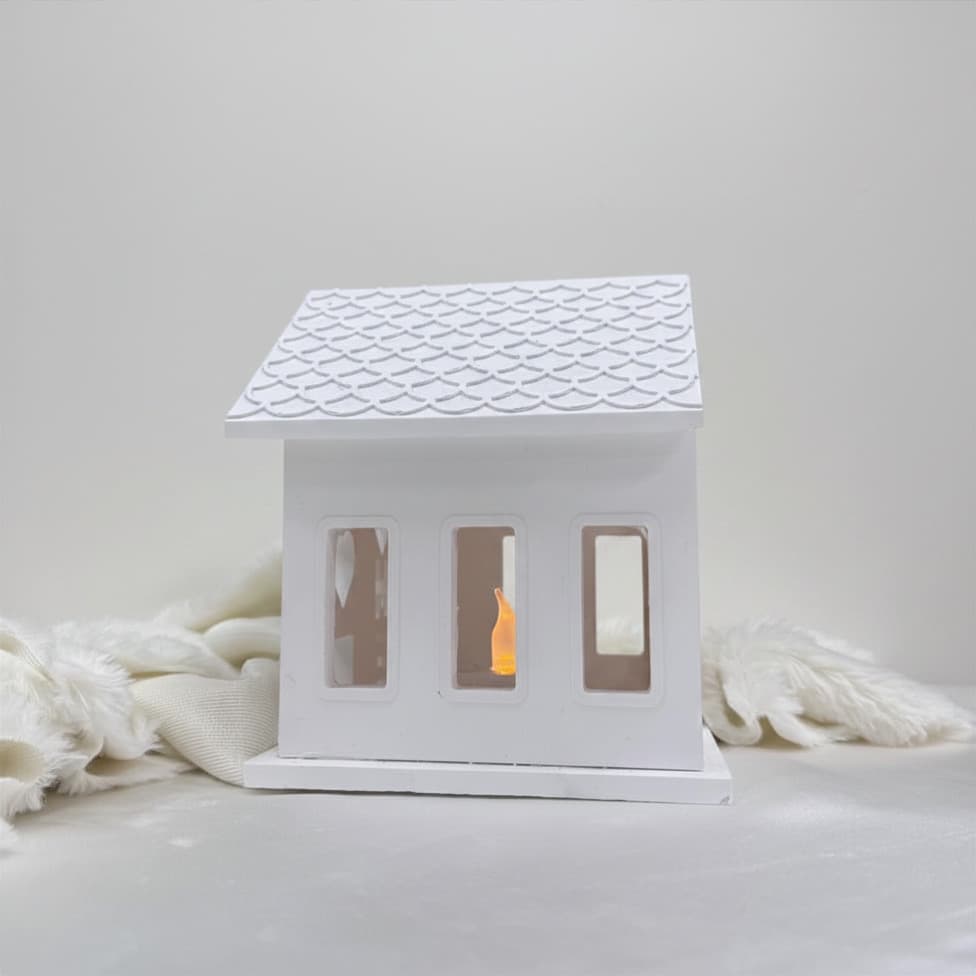 Casinha de gesso perfumado com Vela LED